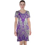 Purple & Gold  CBDOilPrincess E70d1a7c-502f-48a3-839e-eea25bfe4633 Short Sleeve Nightdress