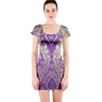 Purple & Gold  CBDOilPrincess E70d1a7c-502f-48a3-839e-eea25bfe4633 Short Sleeve Bodycon Dress