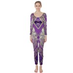 Purple & Gold  CBDOilPrincess E70d1a7c-502f-48a3-839e-eea25bfe4633 Long Sleeve Catsuit