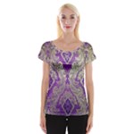 Purple & Gold  CBDOilPrincess E70d1a7c-502f-48a3-839e-eea25bfe4633 Cap Sleeve Top