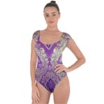 Purple & Gold  CBDOilPrincess E70d1a7c-502f-48a3-839e-eea25bfe4633 Short Sleeve Leotard 