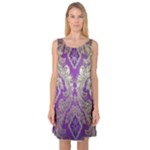 Purple & Gold  CBDOilPrincess E70d1a7c-502f-48a3-839e-eea25bfe4633 Sleeveless Satin Nightdress