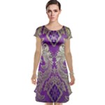 Purple & Gold  CBDOilPrincess E70d1a7c-502f-48a3-839e-eea25bfe4633 Cap Sleeve Nightdress