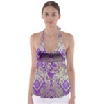 Purple & Gold  CBDOilPrincess E70d1a7c-502f-48a3-839e-eea25bfe4633 Babydoll Tankini Top
