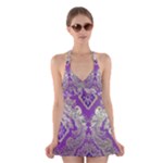 Purple & Gold  CBDOilPrincess E70d1a7c-502f-48a3-839e-eea25bfe4633 Halter Dress Swimsuit 