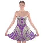 Purple & Gold  CBDOilPrincess E70d1a7c-502f-48a3-839e-eea25bfe4633 Strapless Bra Top Dress
