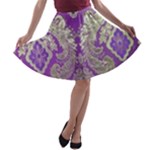 Purple & Gold  CBDOilPrincess E70d1a7c-502f-48a3-839e-eea25bfe4633 A-line Skater Skirt