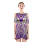 Purple & Gold  CBDOilPrincess E70d1a7c-502f-48a3-839e-eea25bfe4633 Shoulder Cutout One Piece Dress