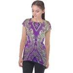 Purple & Gold  CBDOilPrincess E70d1a7c-502f-48a3-839e-eea25bfe4633 Cap Sleeve High Low Top