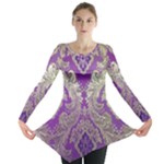 Purple & Gold  CBDOilPrincess E70d1a7c-502f-48a3-839e-eea25bfe4633 Long Sleeve Tunic 