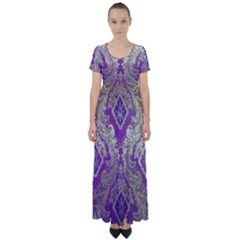 High Waist Short Sleeve Maxi Dress 