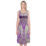 Purple & Gold  CBDOilPrincess E70d1a7c-502f-48a3-839e-eea25bfe4633 Midi Sleeveless Dress