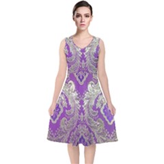 V-Neck Midi Sleeveless Dress  
