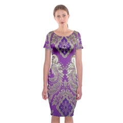 Classic Short Sleeve Midi Dress Front Classic Short Sleeve Midi Dress Front