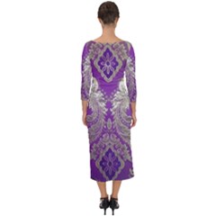 Quarter Sleeve Midi Bodycon Dress 