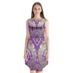 Purple & Gold  CBDOilPrincess E70d1a7c-502f-48a3-839e-eea25bfe4633 Sleeveless Chiffon Dress  