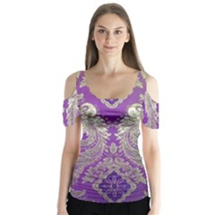 Butterfly Sleeve Cutout T-Shirt  