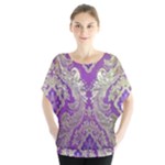Purple & Gold  CBDOilPrincess E70d1a7c-502f-48a3-839e-eea25bfe4633 Batwing Chiffon Blouse