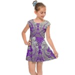 Purple & Gold  CBDOilPrincess E70d1a7c-502f-48a3-839e-eea25bfe4633 Kids  Cap Sleeve Dress
