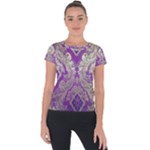 Purple & Gold  CBDOilPrincess E70d1a7c-502f-48a3-839e-eea25bfe4633 Short Sleeve Sports Top 