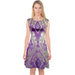 Purple & Gold  CBDOilPrincess E70d1a7c-502f-48a3-839e-eea25bfe4633 Capsleeve Midi Dress
