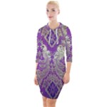 Purple & Gold  CBDOilPrincess E70d1a7c-502f-48a3-839e-eea25bfe4633 Quarter Sleeve Hood Bodycon Dress