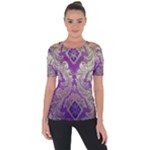 Purple & Gold  CBDOilPrincess E70d1a7c-502f-48a3-839e-eea25bfe4633 Shoulder Cut Out Short Sleeve Top