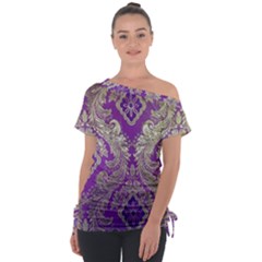 Off Shoulder Tie-Up T-Shirt 