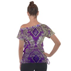 Off Shoulder Tie-Up T-Shirt 