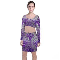 Long Sleeve Crop Top & Bodycon Skirt Set 