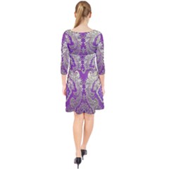 Quarter Sleeve Front Wrap Dress 