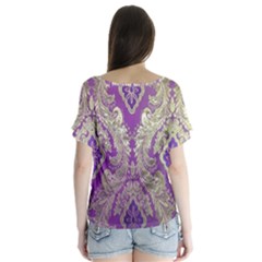 V-Neck Flutter Sleeve Top 