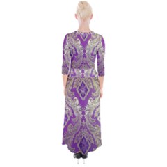 Quarter Sleeve Wrap Maxi Dress 
