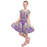Purple & Gold  CBDOilPrincess E70d1a7c-502f-48a3-839e-eea25bfe4633 Kids  Short Sleeve Dress