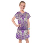 Purple & Gold  CBDOilPrincess E70d1a7c-502f-48a3-839e-eea25bfe4633 Kids  Drop Waist Dress