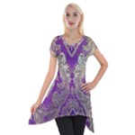 Purple & Gold  CBDOilPrincess E70d1a7c-502f-48a3-839e-eea25bfe4633 Short Sleeve Side Drop Tunic