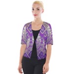 Purple & Gold  CBDOilPrincess E70d1a7c-502f-48a3-839e-eea25bfe4633 Cropped Button Cardigan