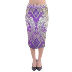 Velvet Midi Pencil Skirt 