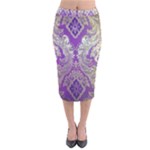 Purple & Gold  CBDOilPrincess E70d1a7c-502f-48a3-839e-eea25bfe4633 Velvet Midi Pencil Skirt