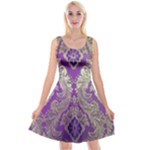 Purple & Gold  CBDOilPrincess E70d1a7c-502f-48a3-839e-eea25bfe4633 Reversible Velvet Sleeveless Dress