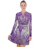 Purple & Gold  CBDOilPrincess E70d1a7c-502f-48a3-839e-eea25bfe4633 Long Sleeve Panel Dress