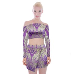 Off Shoulder Top with Mini Skirt Set 