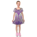 Purple & Gold  CBDOilPrincess E70d1a7c-502f-48a3-839e-eea25bfe4633 Kids  Short Sleeve Velvet Dress