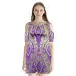 Purple & Gold  CBDOilPrincess E70d1a7c-502f-48a3-839e-eea25bfe4633 Shoulder Cutout Velvet One Piece