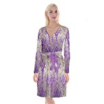 Purple & Gold  CBDOilPrincess E70d1a7c-502f-48a3-839e-eea25bfe4633 Long Sleeve Velvet Front Wrap Dress