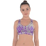 Purple & Gold  CBDOilPrincess E70d1a7c-502f-48a3-839e-eea25bfe4633 Cross String Back Sports Bra