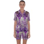 Purple & Gold  CBDOilPrincess E70d1a7c-502f-48a3-839e-eea25bfe4633 Satin Short Sleeve Pajamas Set