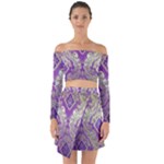 Purple & Gold  CBDOilPrincess E70d1a7c-502f-48a3-839e-eea25bfe4633 Off Shoulder Top with Skirt Set