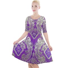 Quarter Sleeve A-Line Dress 