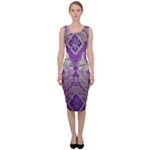 Purple & Gold  CBDOilPrincess E70d1a7c-502f-48a3-839e-eea25bfe4633 Sleeveless Pencil Dress